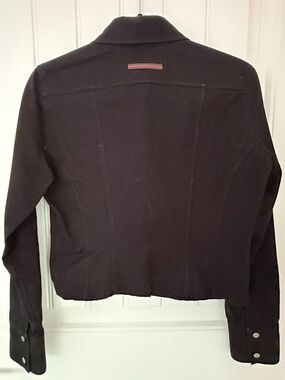 Gucci Black Jean Jacket with Signature Red-Green Stripe